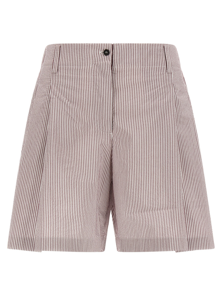 Brunello Cucinelli - striped shorts belt loops side and back pocket