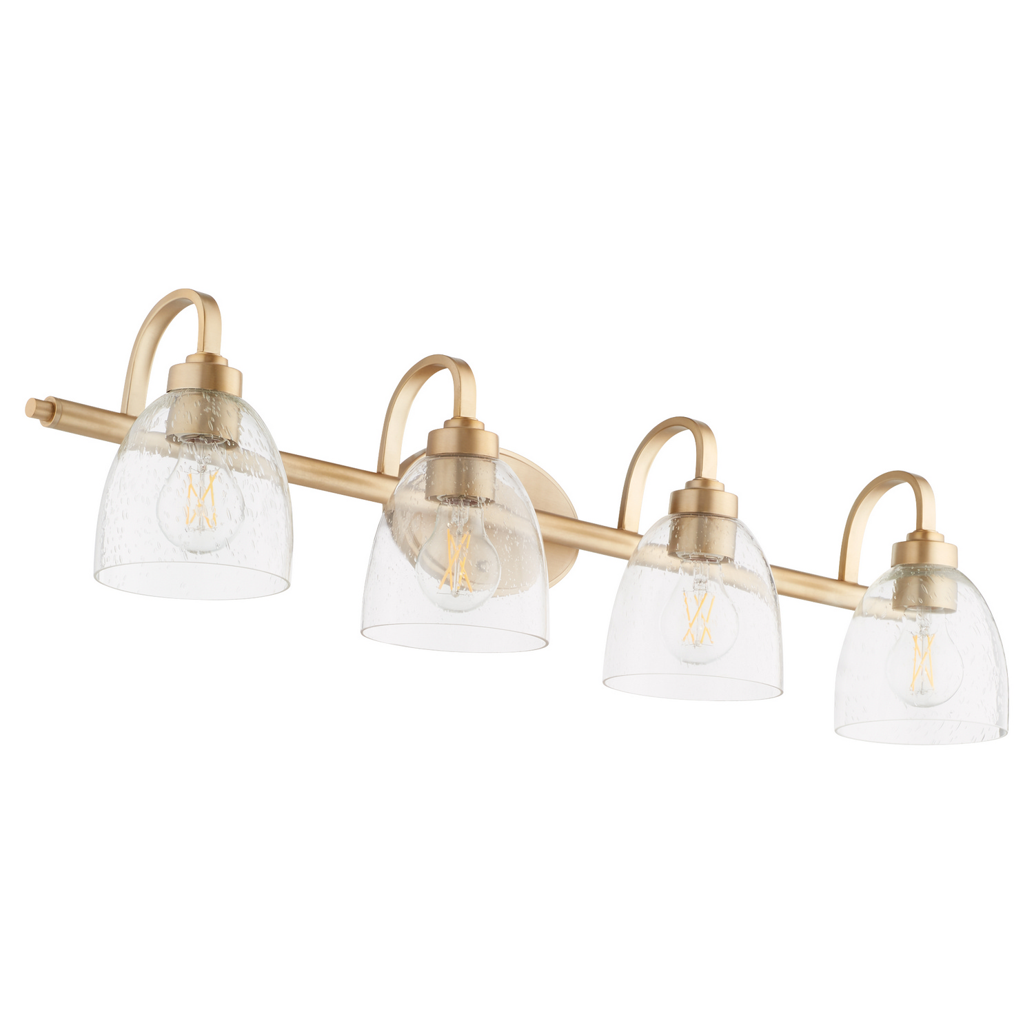 Aged Brass Four Light Vanity from the Reyes Collection