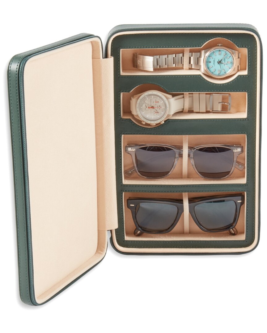 Francis Leather Watch & Sunglass Travel Case