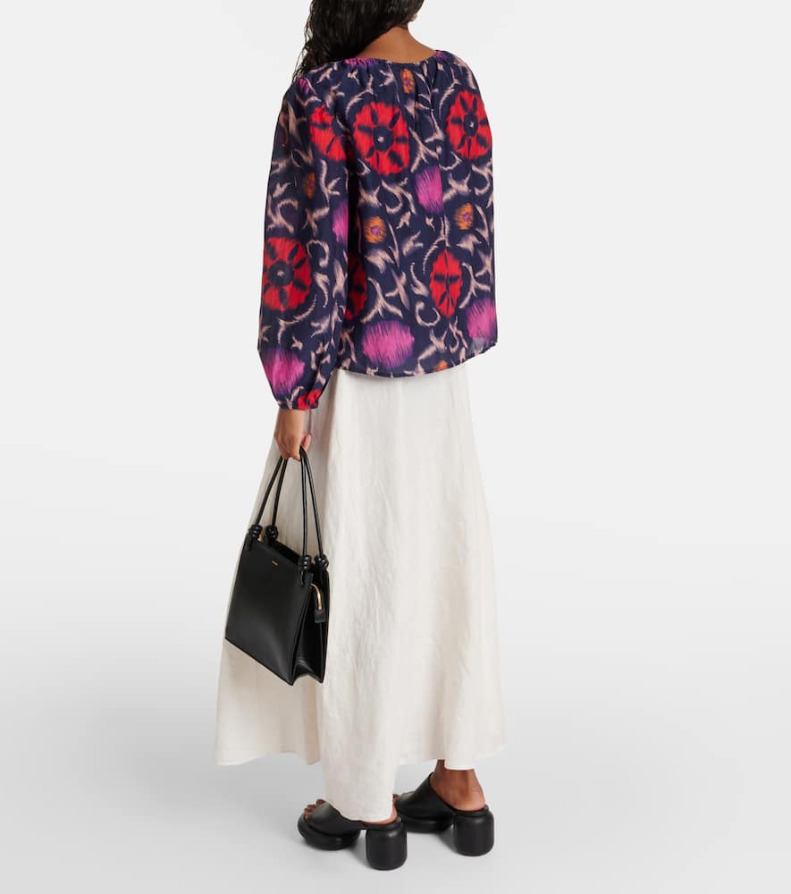 Velvet Fraser printed cotton and silk blouse