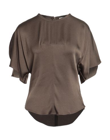 Woman Top Khaki Size 8 Viscose, Acetate