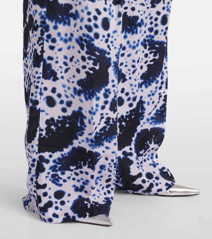 Printed high-rise wide-leg pants