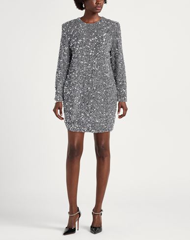 Woman Mini dress Silver Size 6 Polyester