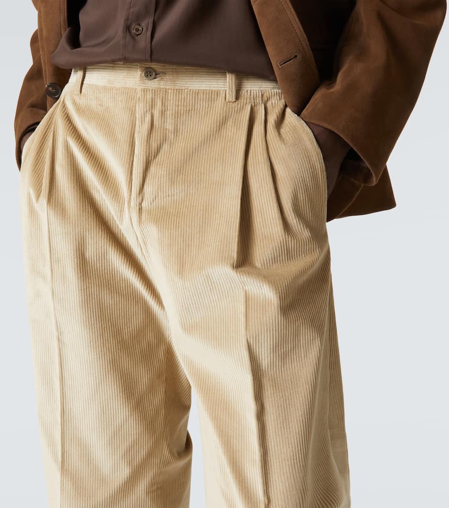 Cotton corduroy straight pants