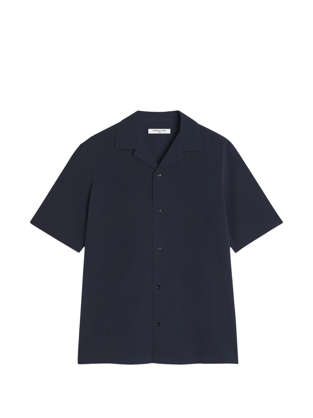 Ribbed Cotton Shirt — Navy
