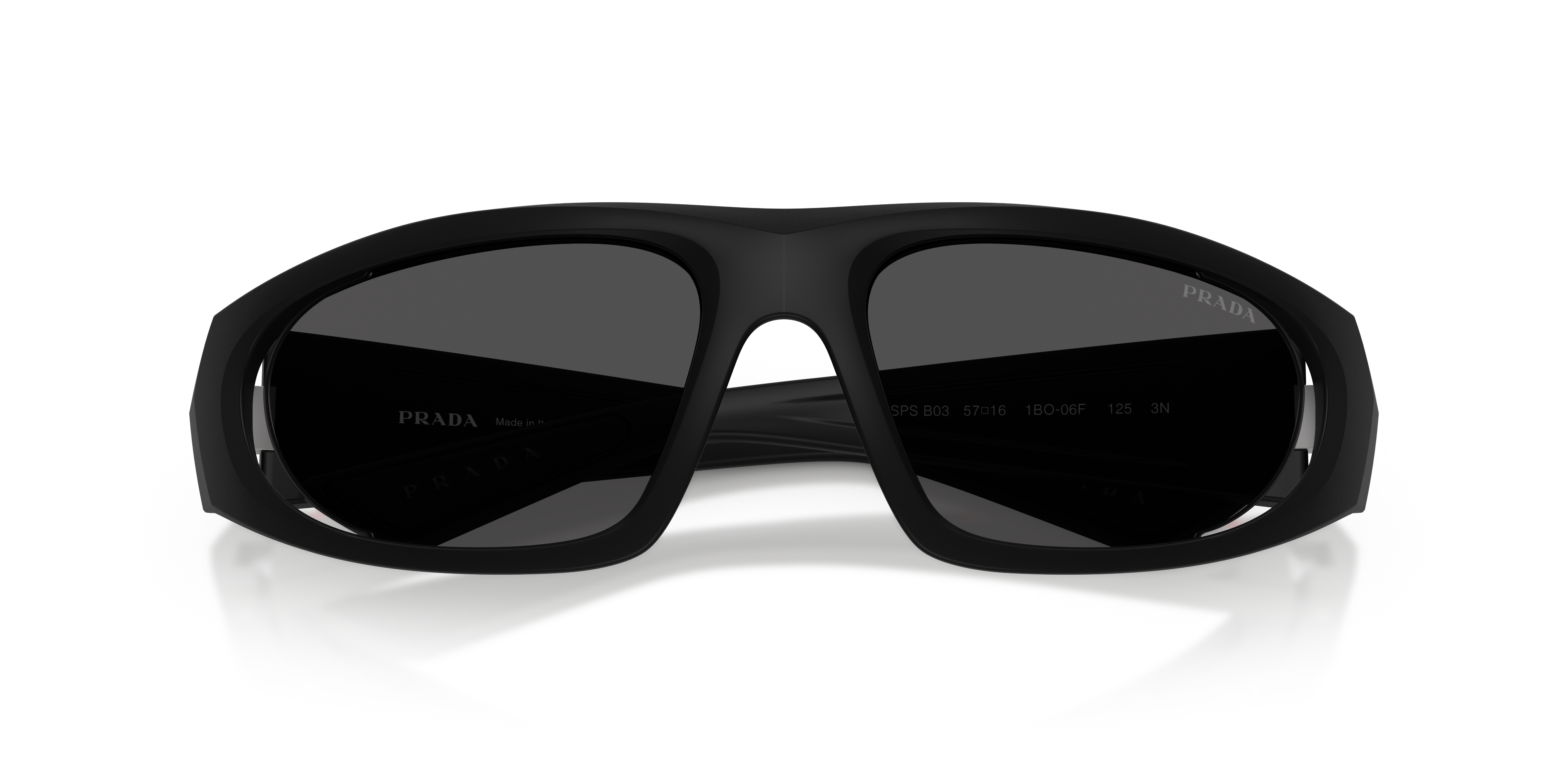 Prada Linea Rossa Man Prada Linea Rossa PS B03S 1BO06F Sunglasses Injected Black Grey Geometric Norma
