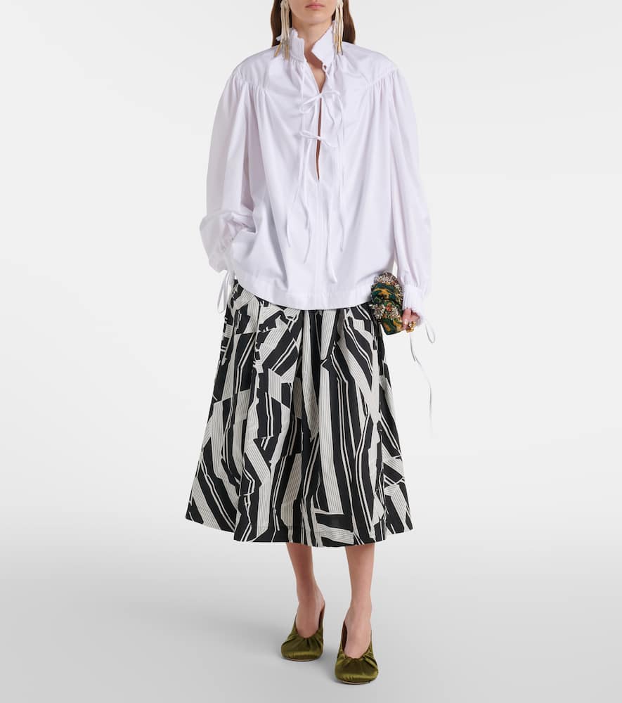 Ruffled cotton blouse