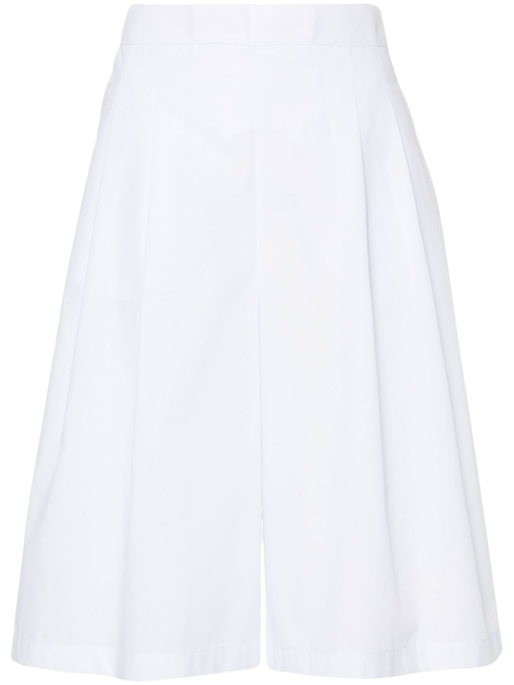 High-waist poplin tailored shorts - Black