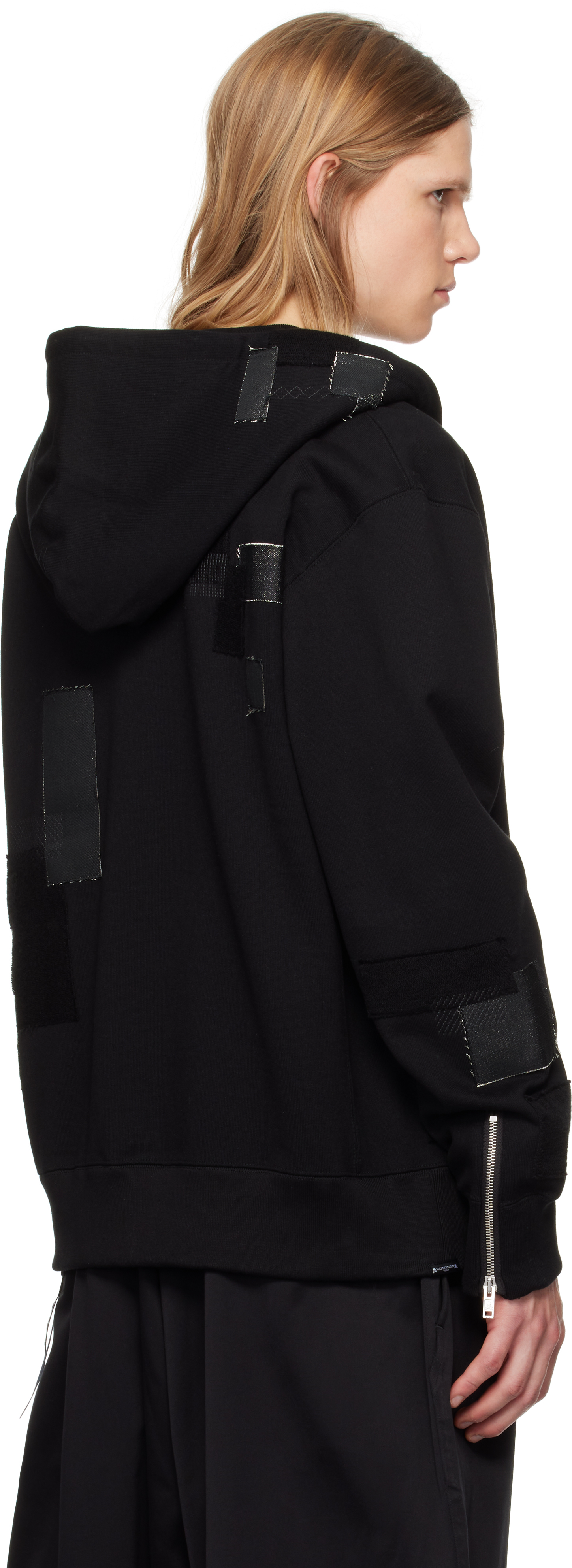 MASTERMIND WORLD Black Patchwork Full-Zip Hoodie