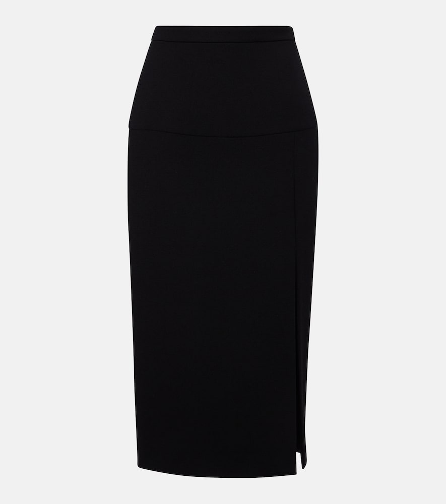 Virgin wool crêpe pencil skirt