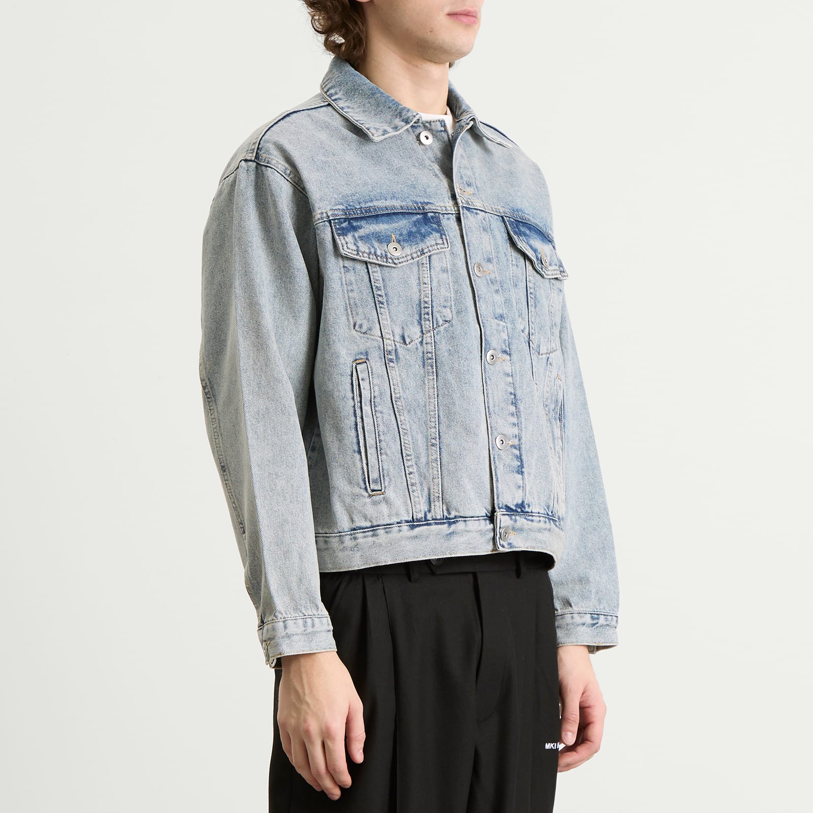 Men's Denim Trucker Jacket Bleach Wash