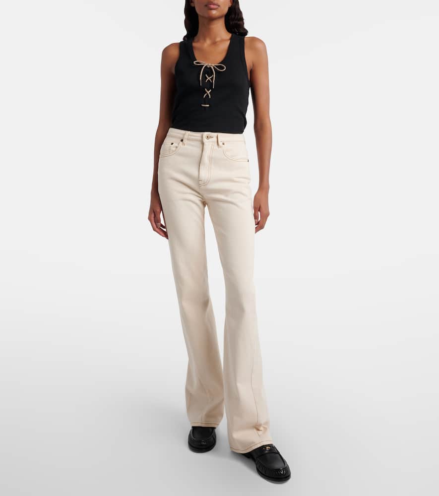 Embroidered flared jeans