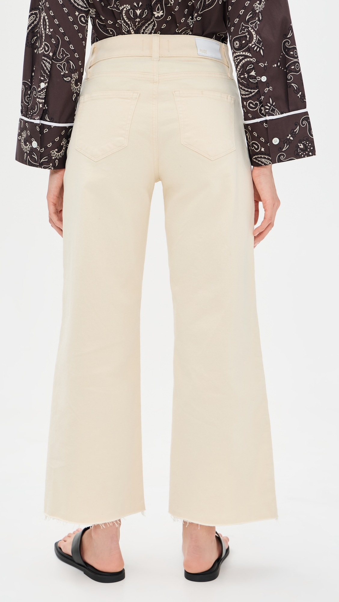 Anessa Jeans with Twisted Outseam Panel and Raw Hem Butter Yellow
