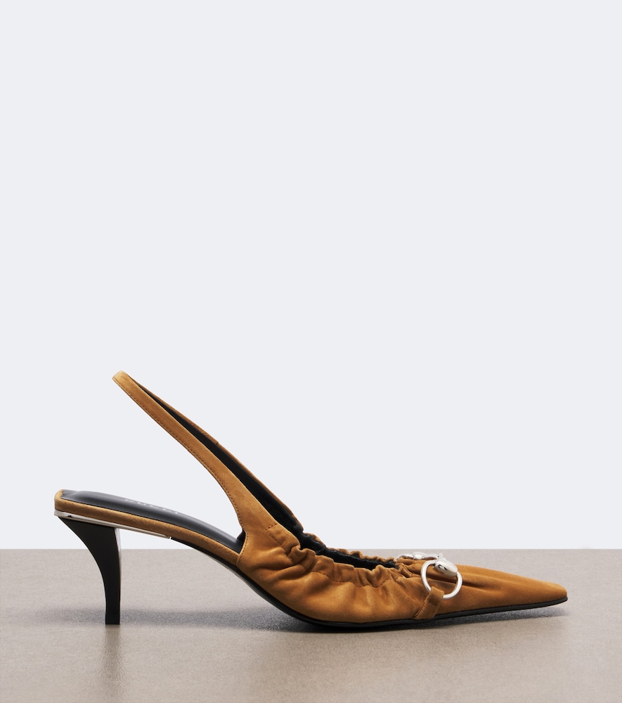 Vittoria Horsebit suede slingback pumps