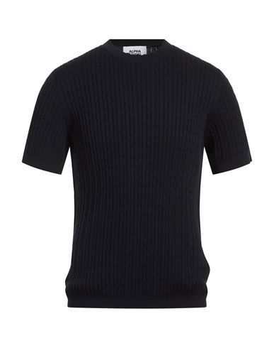 Man Sweater Midnight blue Size 40 Cotton