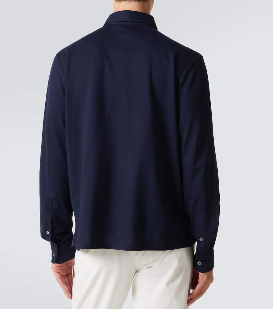Cotton and cashmere polo shirt