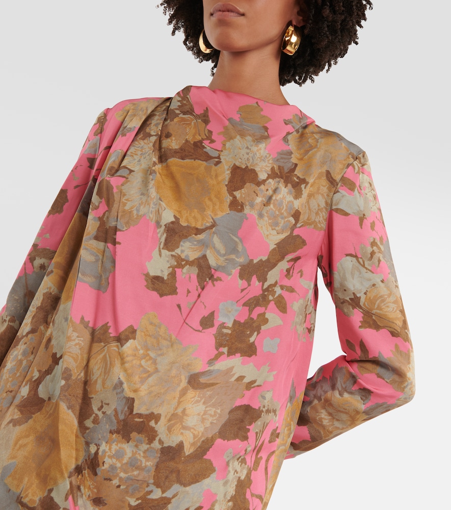 Printed draped blouse