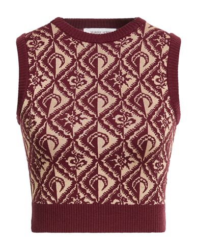 White Line Woman Sweater Burgundy Size S Wool, Viscose