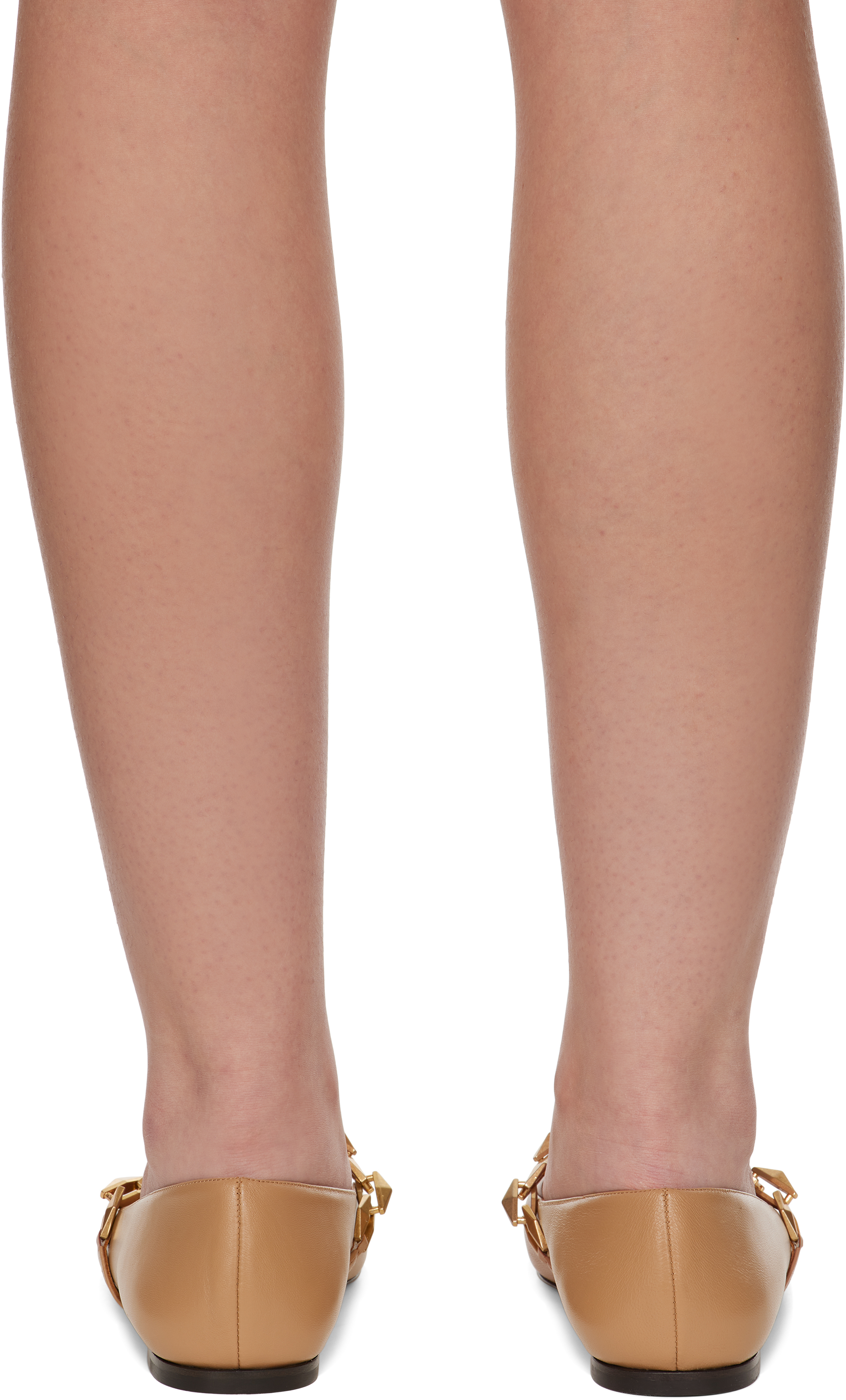 Jimmy Choo Tan Diamond Tilda Ballerina Flats