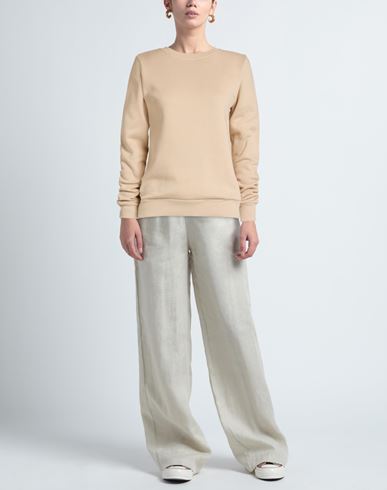 Woman Sweatshirt Beige Size L Cotton