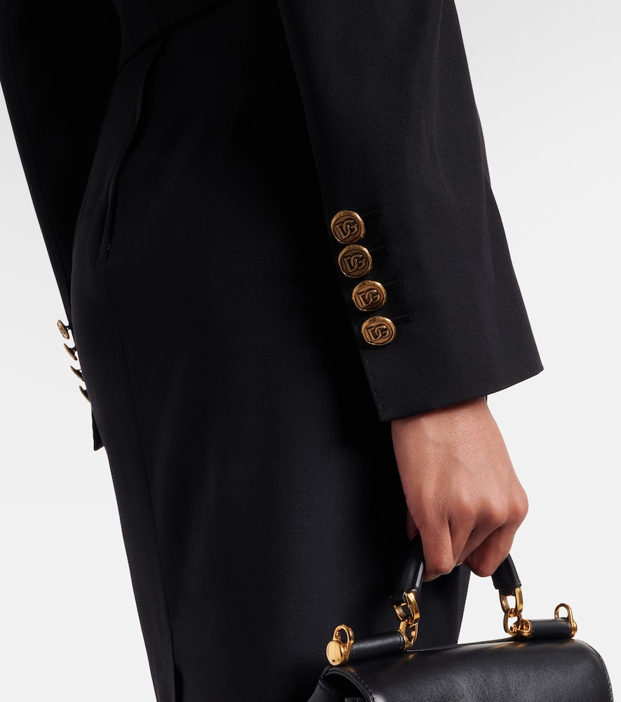 Cropped wool and silk-blend jacket