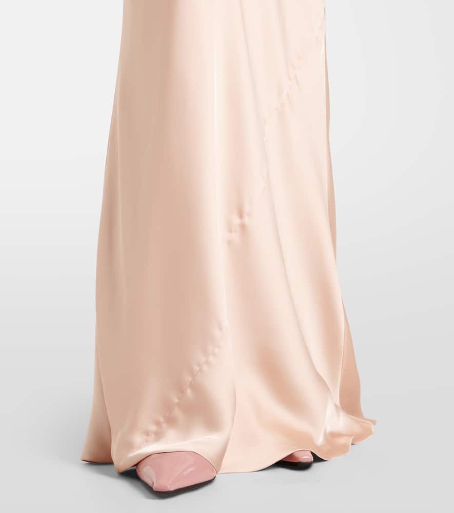 Draped satin gown