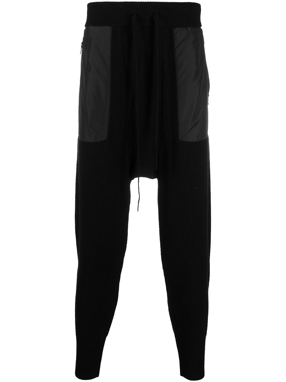 Fleece-lined slim trousers - Black