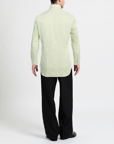 Man Shirt Light green Size 16 Cotton, Polyamide, Elastane
