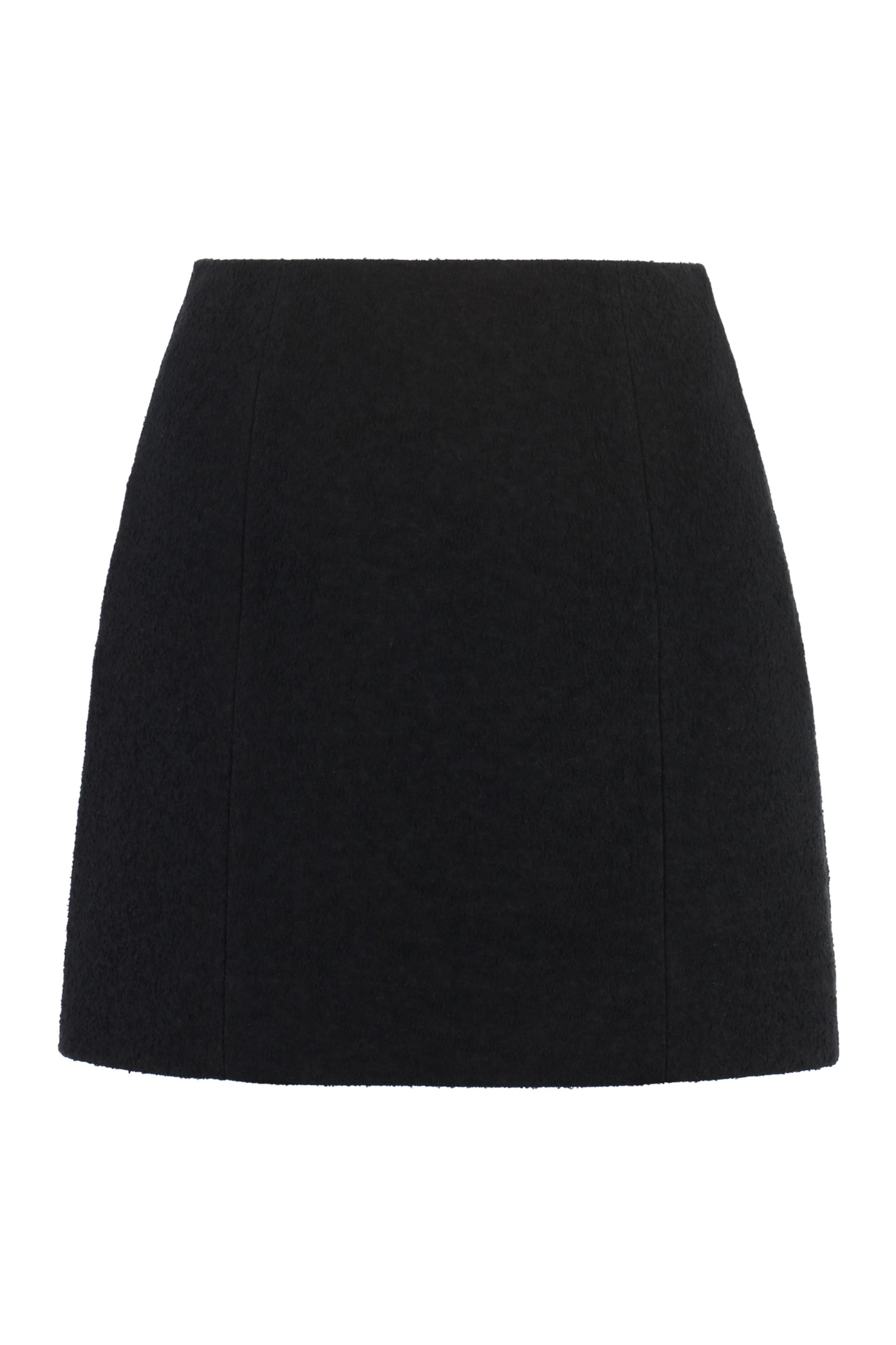 High-waisted A-line miniskirt - Black