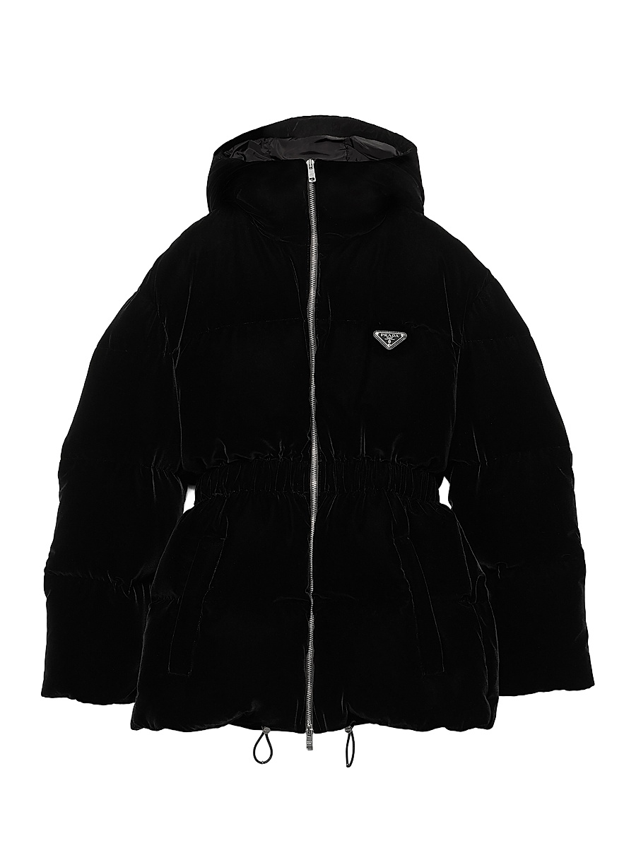 Women's Velvet Down Jacket - Black