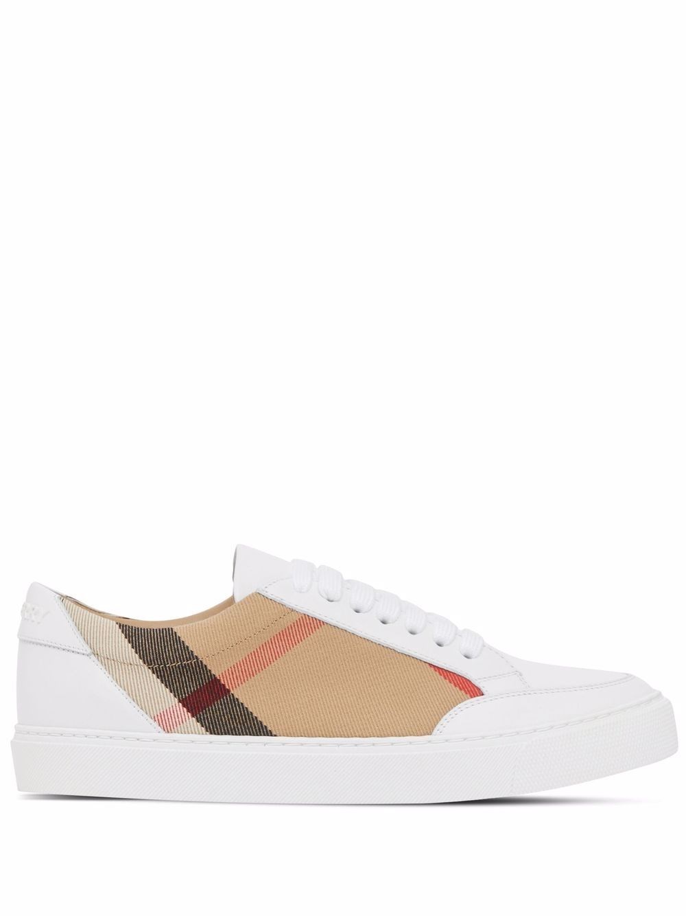 Check Leather Sneakers