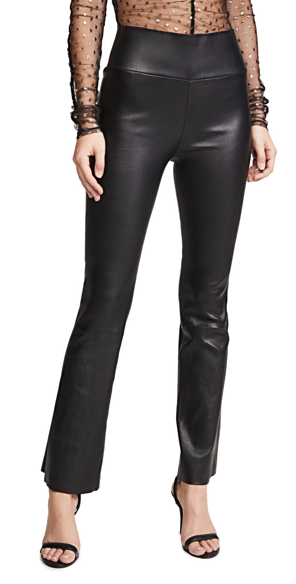 High Waist Ankle Flare Leggings Black