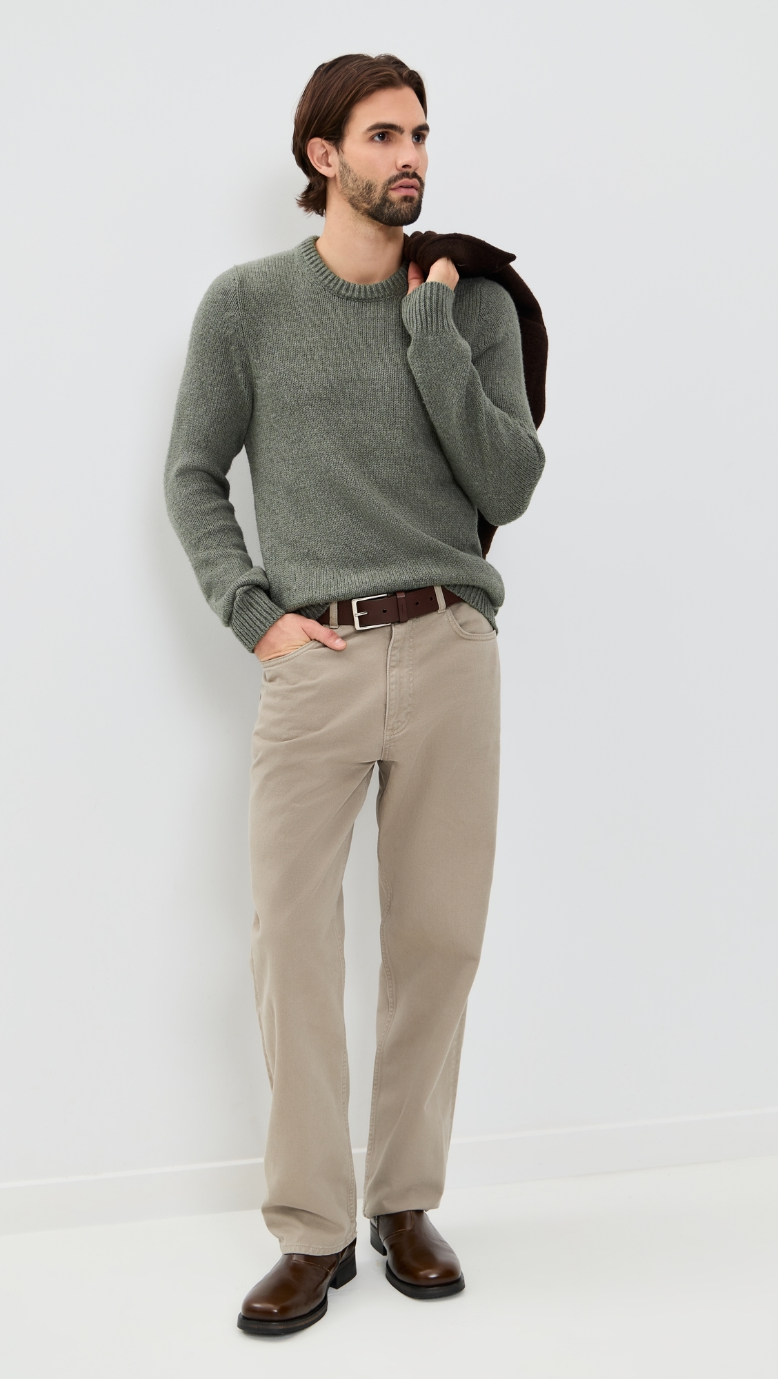 Heirloom Crewneck Sweater Olive Cove