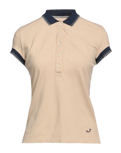 Jacob Cohёn Woman Polo shirt Beige Size L Cotton, Elastane