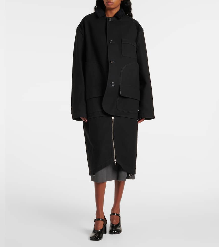 Cotton and wool coat
