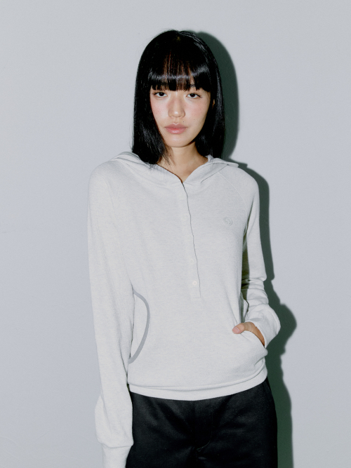 WAFFLE HENLEY HOODIE