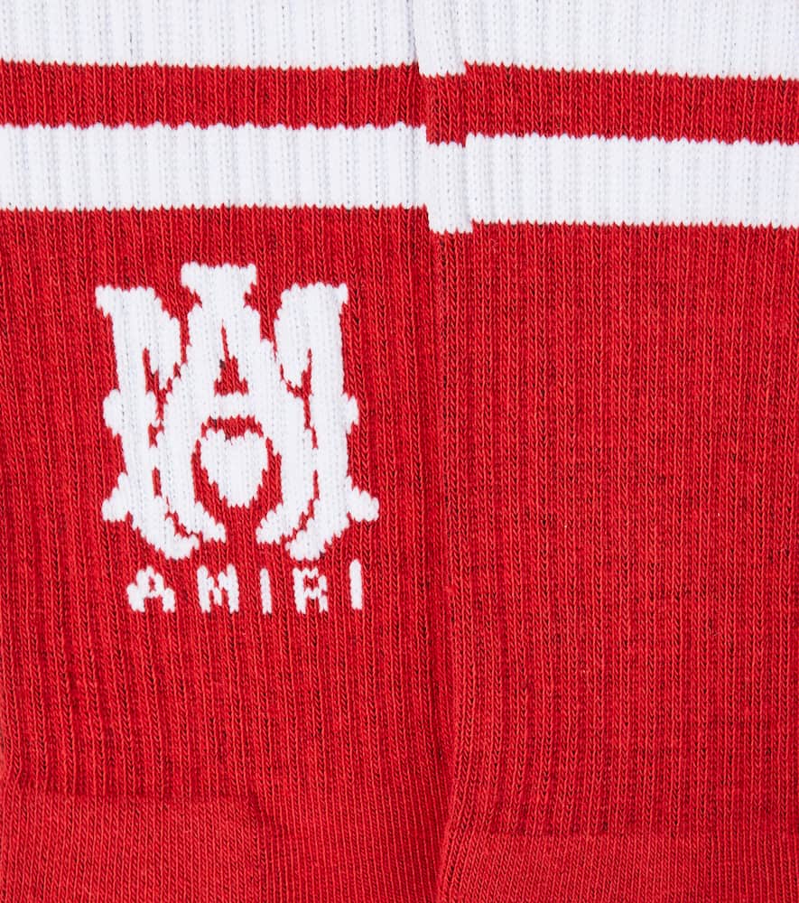 Printed cotton-blend socks