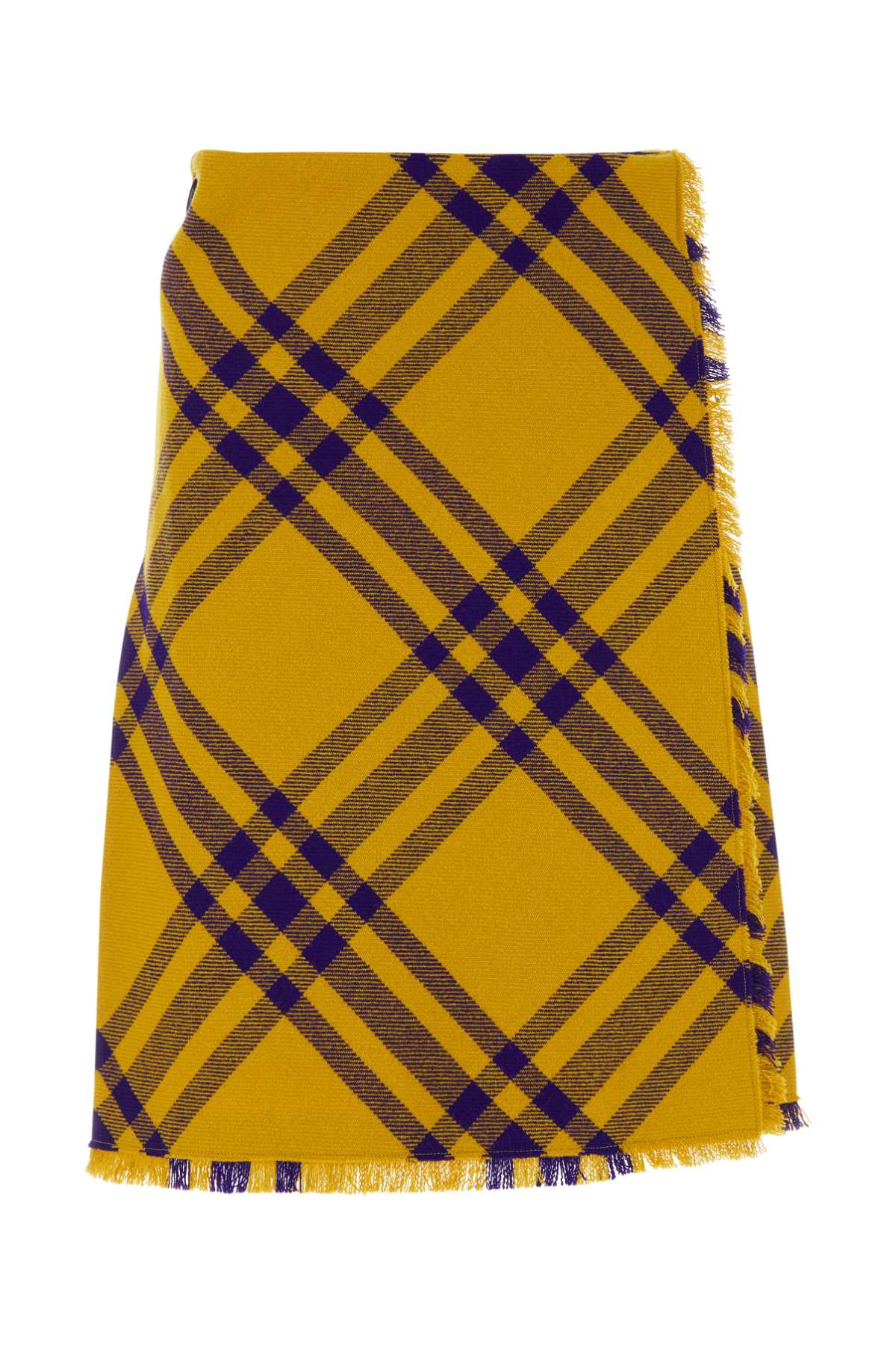 Tartan Wool Skirt — Yellow