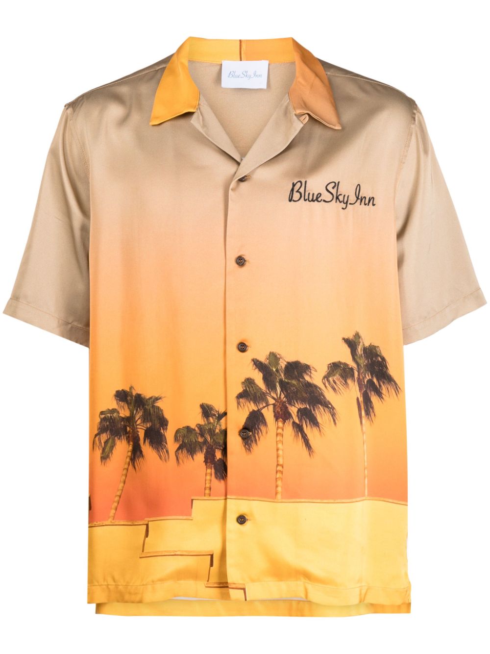 Graphic-print short-sleeve shirt - Orange