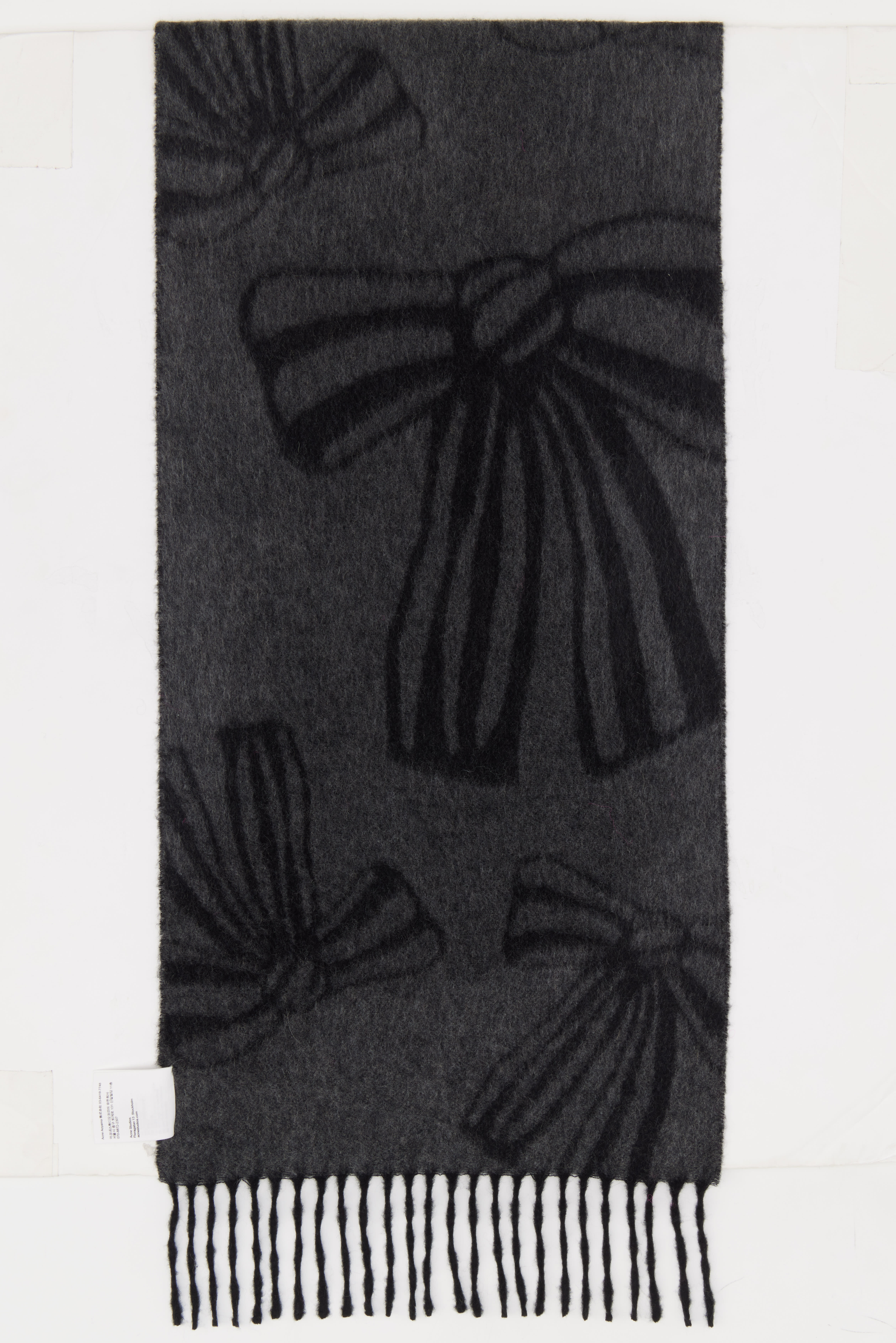 Acne Studios Black & Gray Cashmere Jacquard Scarf