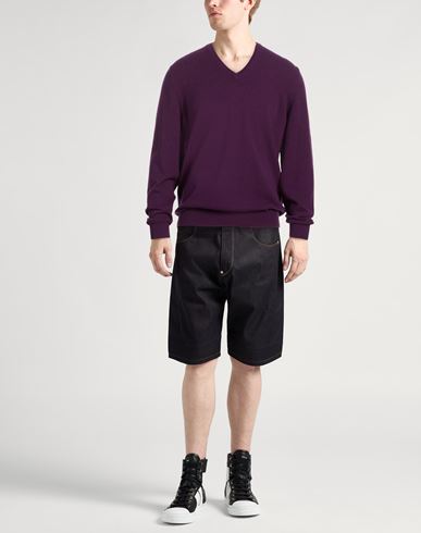 Man Sweater Plum Size 46 Cashmere