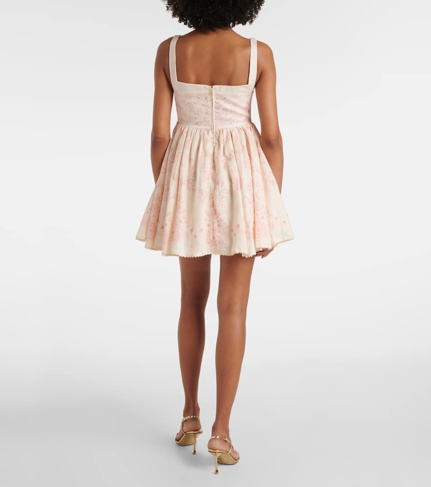 Hierbabuena Floritura linen minidress