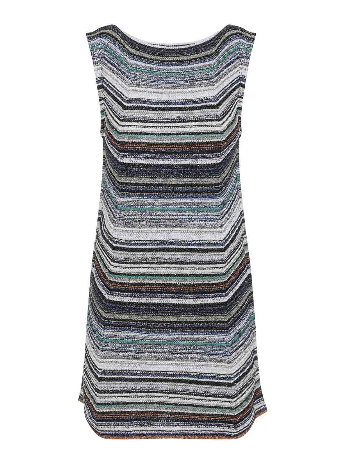Missoni - knit mini dress multicolor stripes sleevele