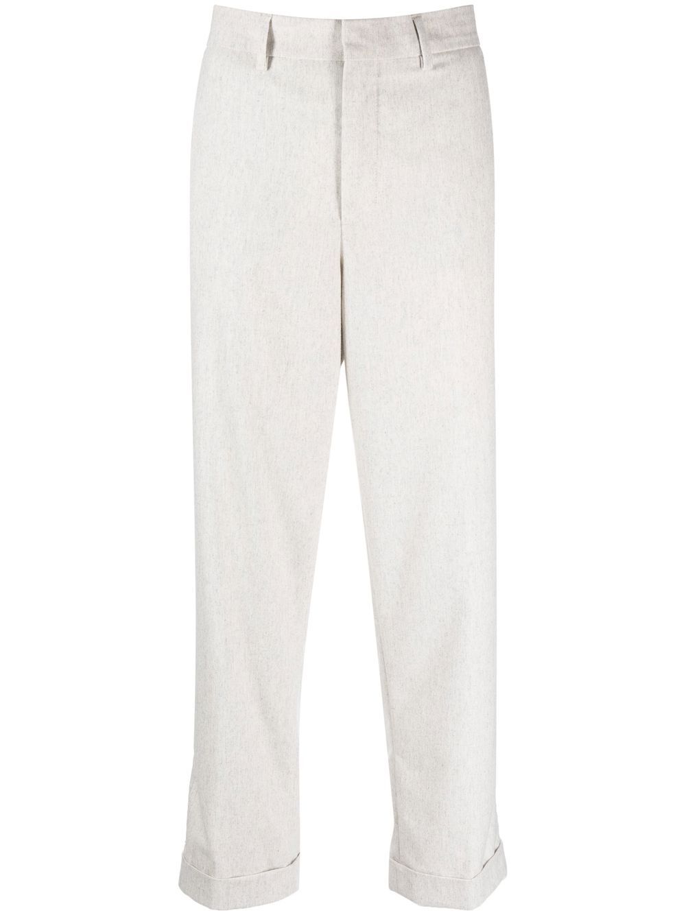Rolled-cuff cropped trousers - Grey