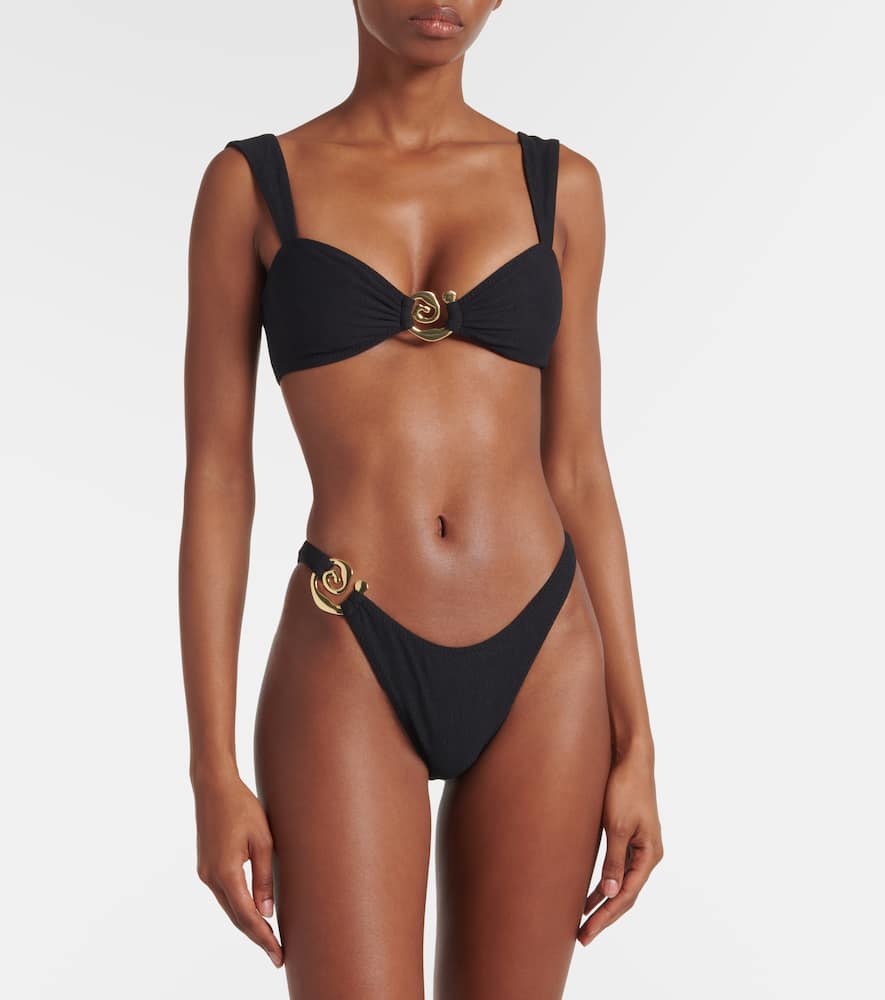 Spiral low-rise bikini bottoms