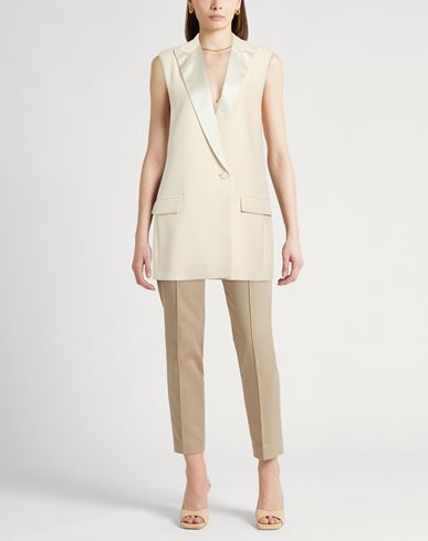 Woman Blazer Ivory Size 4 Wool, Silk