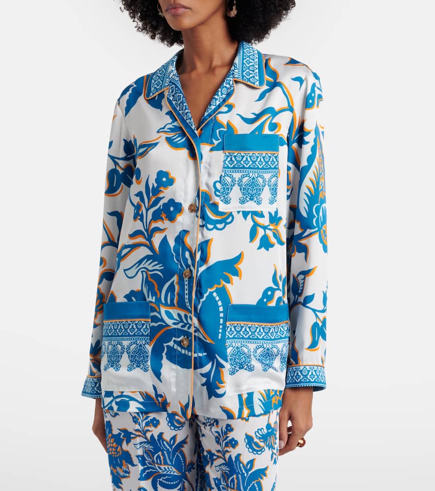 Printed crêpe-de-chine blouse
