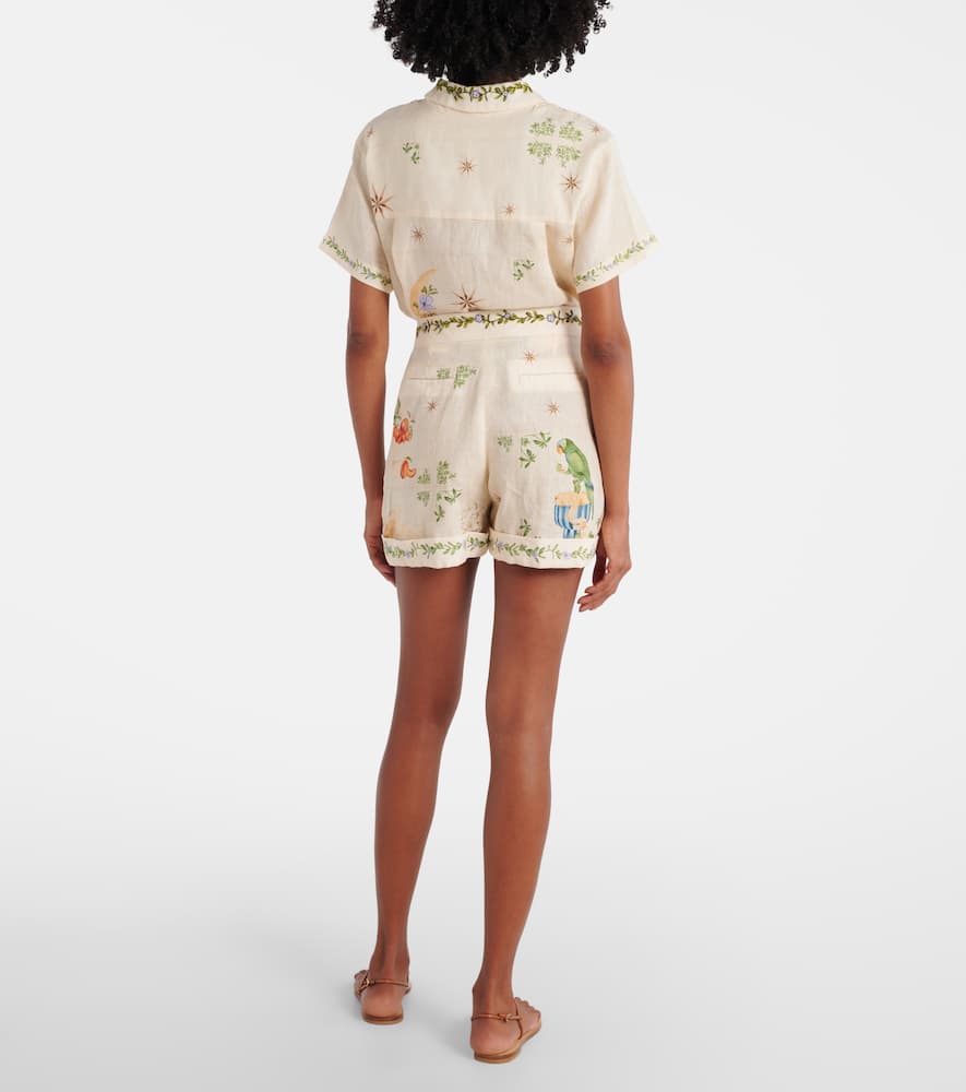 Rommy floral linen Bermuda shorts