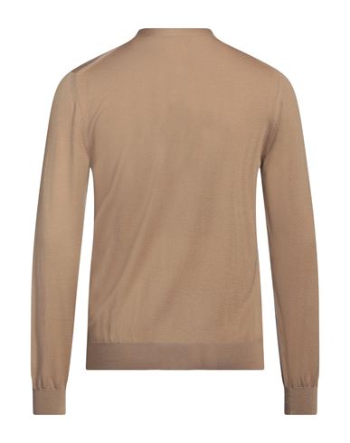 Fendi Man Cardigan Camel Size 42 Wool, Elastane