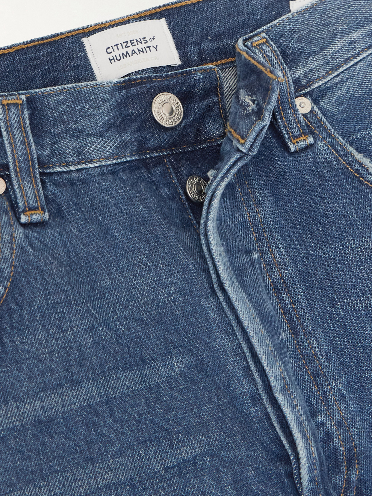 Ayla Frayed Denim Shorts - Mid denim